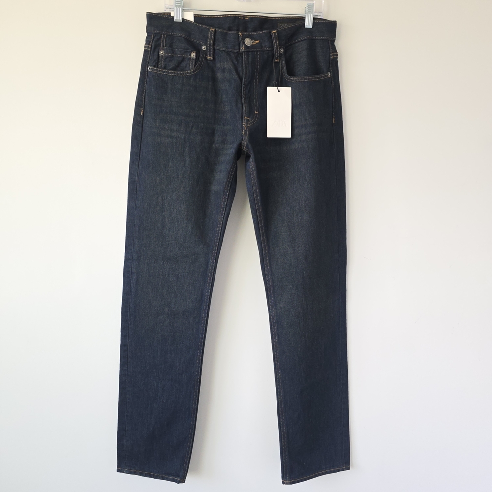 Zara ZW Cigarette Slim Jeans 6 Dark Wash NWT Classic